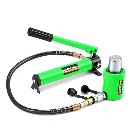 Newhai Hydraulic Porta Power Kit 20 ton Hydraulic Ram Jack + cp-180 Hand Pump Hydraulic Lifting Cylinder Tool Retract Automatically for Industrial Factory DIY Use