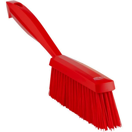 Vikan 45894 Bench Cleaning Brush, Polypropylene/Polyester Medium Bristle Dustpan Brush & Sweeper, 14 Inch, Red
