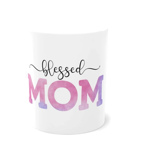 Nana Threads Gifts for Mom & Women - Blessed Mom Big Coffee Mug - Fun Mothers Day & Christmas Gifts - Novelty 15 Ounces Cute & Funny Coffee Mugs for Moms, Mothers to Be and Women Who Have Everything