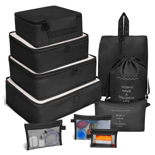FACONSI Packing Cubes for Travel - 10 Set Suitcases Organizer Bags, Suitable for Luggage Carry on Case, Travel Essentials