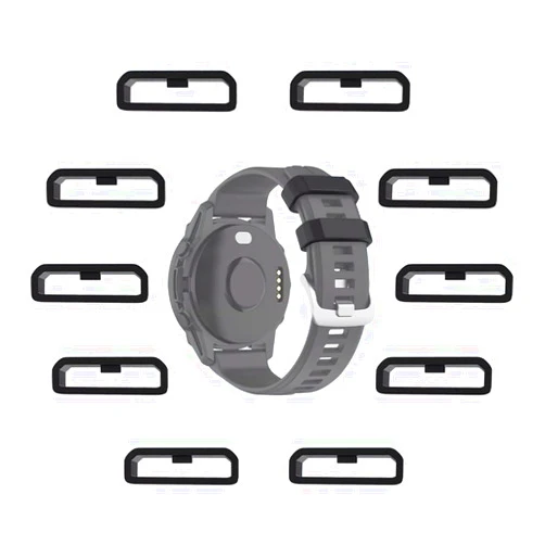 MTHGH 26mm Watch Strap Loops for Garmin Fenix 7X/6X/5X /Instinct 2X /Enduro Smartwatch Fastener Rings [10 Pcs], MTHGH Soft Silicone Replacement Secure Rings Connector Holders Loop