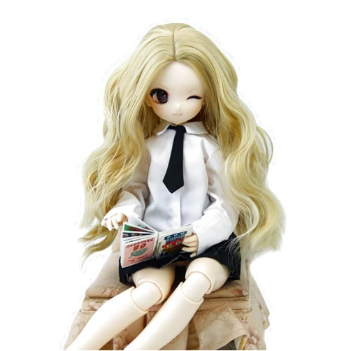 MUZIWIG 1/3 BJD SD Doll Wig For Women Girls, Linen Curly Hair Wig for 1/3 BJD Doll Making Hair Mohair Wig for HC 8-9 Inch 22-24cm Doll Wig