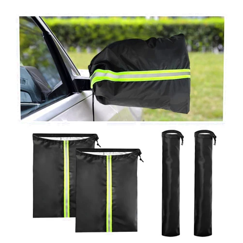 Yourkar 4 PCS Side Mirror and Windshield Wiper Covers, Car Side Mirror Cover Protect from Ice Snow Frost, Side View Mirror Cover and Wiper Shield for Car Truck SUV, Car Accessories
