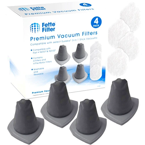 Fette Filter - NES Series Vacuum Filter Set Compatible with Eureka NES210, NES212, NES215, NES215A Blaze 3-in-1 Stick Vacuums. Part # N0101 & N0102 4 Filters and 4 Pre-Motor Filters