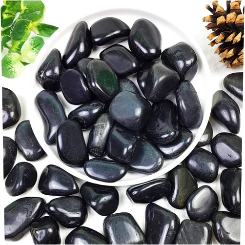 YISZM 2lbs Black Pebbles for Plants, 1-2 Inch High Polished Natural River Rocks for Landscaping, Decorative Stones Vase Filler Fish Tank Aquariums Garden Outdoor and Indoor DIY