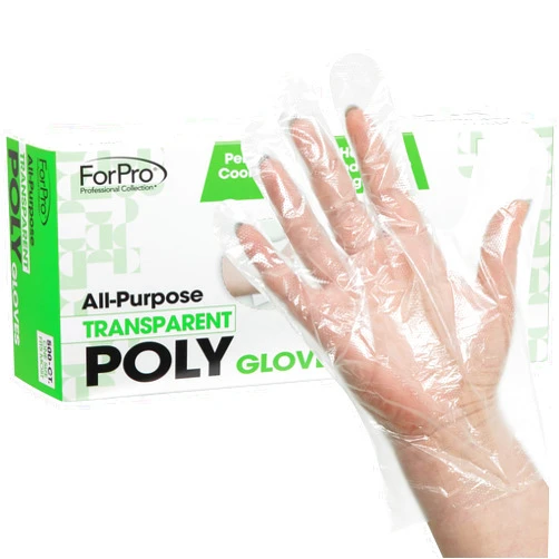 ForPro Professional Collection Disposable Poly Plastic Gloves, All-Purpose Food Safe Gloves for Cooking, Food Handling and Prep, Latex-Free, Non-Sterile, Clear, One Size, 500-Count