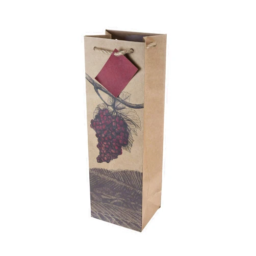Cakewalk (Bags) Illustrated Grapes Single Bottle Wine Bag, Multicolor