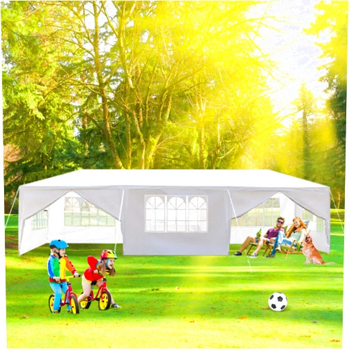 BELANITAS Event Tent with 8 Sidewalls Heavy Duty Wedding Tent for Parties 10x30 Party Tent with Windows, Zipper Doors,Ropes and Nails for Home Birthday Graduation Ceremony,White