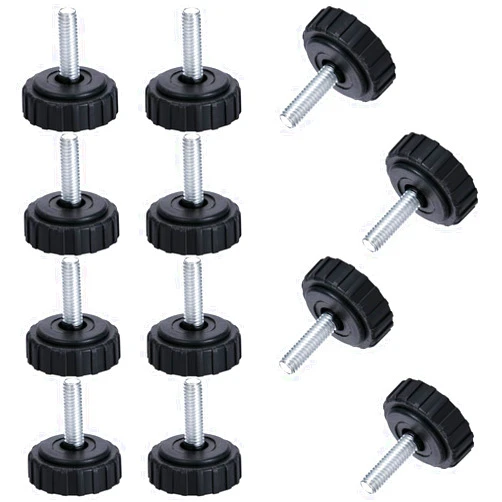 Aruicheng Furniture Levelers 12 PCS Furniture Feet Screw in Threaded Leveling Feet Furniture Leveling Feet Adjustable Leg Levelers for Table Chair Desk Sofa Black