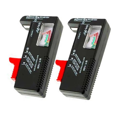 Pgzsy 2 Pack Battery Tester, Universal Battery Checker for AA / AAA / C / D / 9V / 1.5V Button Cell Batteries