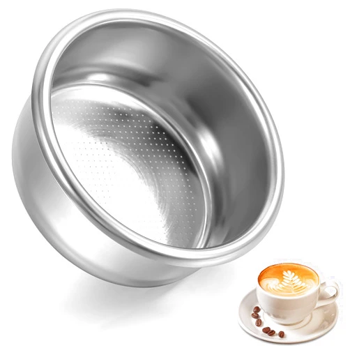 Oruola 54mm Basket,Metal Coffee Filter,54mm Stainless Steel Pressurized Porous Double Cup Coffee Filter for Portafilter Coffee Machine,Paperless and Permanently Reusable