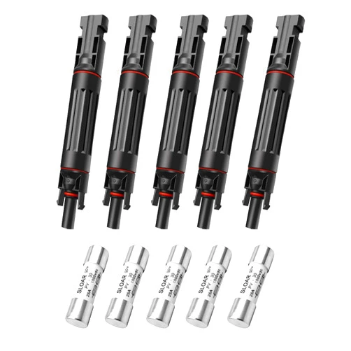 Tavaski 20A Solar Fuse Holder Inline with 5PCS Male and Female Connector, Weatherproof and Fire-Safe PV in-Line Fuse, 10PCS Black