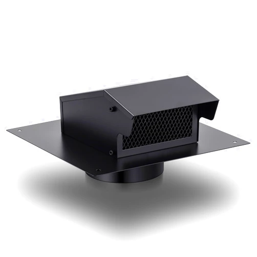 Rossesay Roof Vent Cap with Damper Removable Screen and Bottom Extension Kitchen Range Hood Roof Vent Cap Steel Roof Bathroom Exhaust Vent for Ventilation System, Black (6 Inch)
