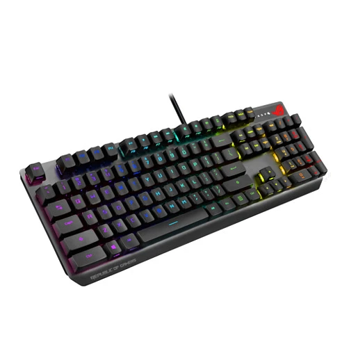 ASUS ROG Strix Scope RX Gaming Keyboard | Optical Mechanical Blue Switches, Programmable Macro, Aura Sync RGB Lighting, USB 2.0 Passthrough, IP57 Waterproof & Dust Resistance, Alloy Top Plate, Black