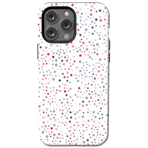 Casely iPhone 13 Pro Max Case | Seeing Stars | Red, White & Blue | Essential Slim Dual-Layer Protective Case Design | Compatible with MagSafe