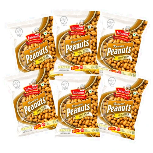 Jabsons - Roasted Peanuts Hing Jeera, 140g (Pack of 6)