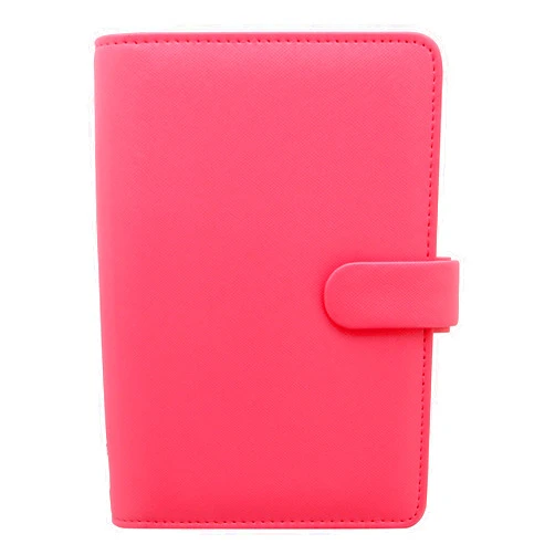Filofax Saffiano Organizer, Personal Size, Peony - Cross-Grain, Leather-Look, Six Rings, Week-to-View Calendar Diary, Multilingual, 2024 (C028762-24)