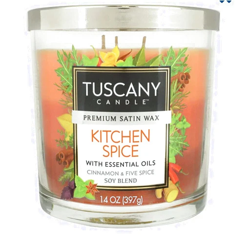 Empire Candle Tuscany Candle Empire Candle Candle Kitchen Spice Premium Satin Wax Candle 14oz, 6IVA