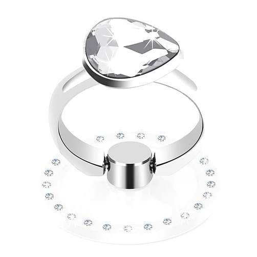 GreatQIQI Phone Ring Stand Holder with Crystals, Glitter 360° Rotation Phone Ring Grip Finger Kickstand, Compatible with Most of Phones Tablet and Case (White)