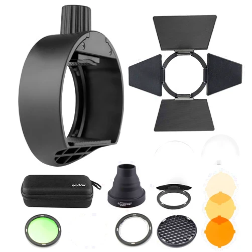 Godox AK-R1 Round Head Accessories Kit & Godox S-R1 Flash Head Adapter | Compatible for Godox V860II TT685 TT600 Compatible with Canon with Nikon with Sony Camera Flash Speedlight