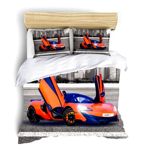 SHOMPE Kids Sports Car Duvet Cover Sets Queen Size,3 Piece Race Car Bedding Sets with Pillowcases for Teens Boys Girls Bedroom Decor,NO Comforter