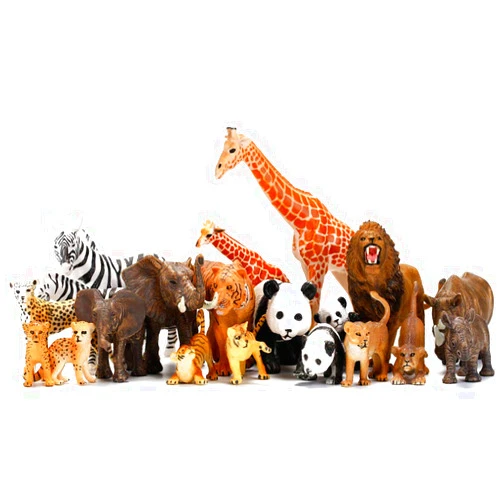 Kimicare 20 PCS Safari Animals Figures Toys, Realistic Plastic Animals Figurines, African Zoo Wild Jungle Animals Playset with Elephant, Giraffe, Lion, Tiger for Kids Party Supplies Cake Topper