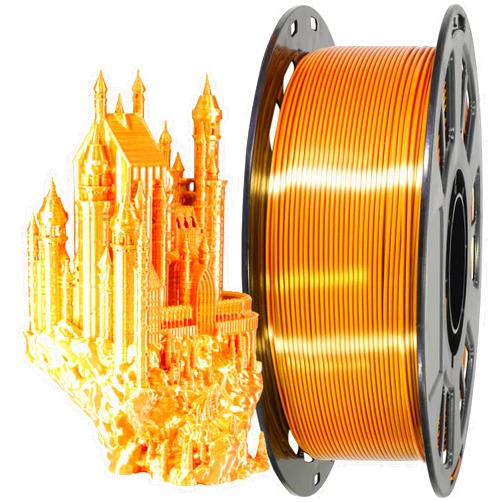 MIKA3D 2 Colors in 1 Silk Gold Red Copper PLA 3D Filament, 1KG 2.2LBS 3D Printing Material with Bicolor Dichromatic Double Colors, Dual Color Co-Extrusion 3D Filament Widely Fit for 3D Printer