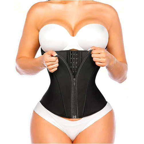 YIANNA Waist Trainer for Women Latex Underbust Tummy Control Waist Cincher Corset Hourglass Body Shaper Zipper and Hooks