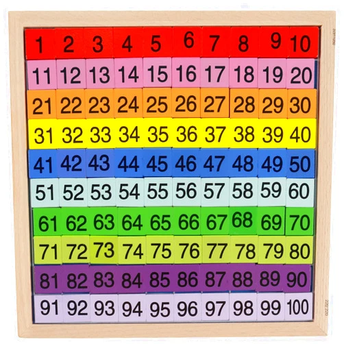 Umbresen Wooden Hundred Board Toy, Montessori 1-100 Consecutive Numbers Preschool Learning Toys Gift for Kids with Storage Bag (Hundred Board)