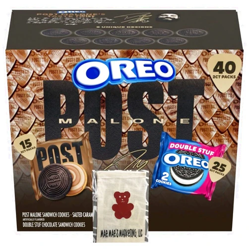 Mae Mae's Marketing, LLC Post Malone & OREO Double Stuf Cookies Variety Pack, 1.02 oz., 40 pk. - Mae Mae's Marketing, LLC Bundle