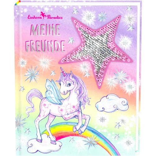 German Edition by Monika Finsterbusch (Author) Freundebuch - Einhorn Paradies - Meine Freunde: mit Wendepailletten-Patch