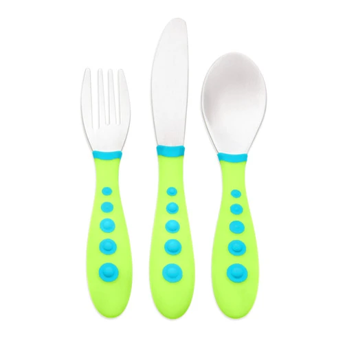 NUK First Essentials Kiddy Cutlery in Assorted Colors, Colors may vary (Pack of 3)
