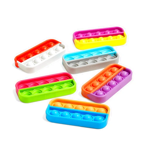 hand2mind Ten Frame Sensory Bubble Poppers, Pop Fidget Toys for Kids, Math Manipulatives Kindergarten, Counting Toys, Fine Motor Toys, Fidgets for Classroom, Calm Down Corner Supplies (Set of 6)
