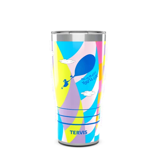Tervis Traveler Dr. Seuss Oh the Places You'll Go Triple Walled Insulated Tumbler Travel Cup Keeps Drinks Cold & Hot, 20oz, Stainless Steel