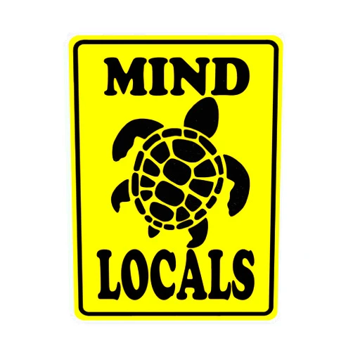 Lichangyu111 Mind Turtle Locals Sign, Slow Down Crossing Xing Metal Tin Signs,16 X 12 Inches