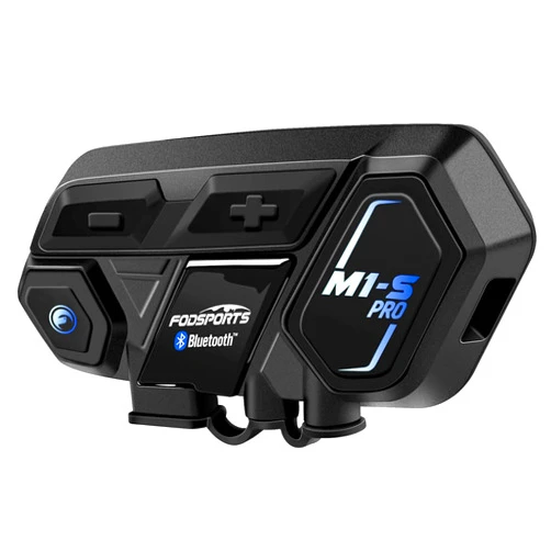 FODSPORTS Motorcycle Bluetooth Intercom with Music Sharing, M1S Pro 2000m 8 Riders Group Helmet Communication System Headset Universal Wireless Interphone (Waterproof/Handsfree/Stereo Music/GPS/2 Mic)