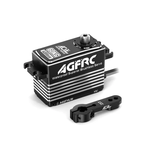 AGFRC 60KG Low-Profile Waterproof RC-Steering-Servo-Motor - High Torque 4-Pole Brushless Programmable Metal Gear Digital Servo for 1/10 RC Car, Control Angle 180° (A66FHLW)