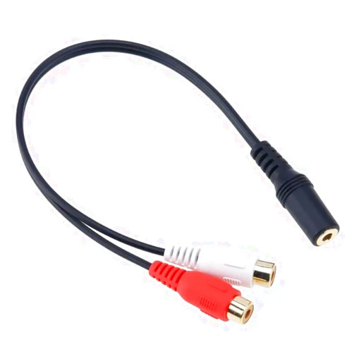 ALINNA 8 Inches 3.5mm Female to Dual RCA Female Phono Stereo Splitter Cable 3.5 Jack Socket to 2RCA Audio Adapter Extender Cord(2 Pack)