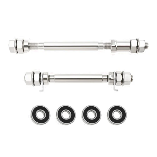 Create idea Durable Metal Wheel Hub Axle Set 140mm Front and 180mm Rear Mountain Bike Wheel Hub Axle with 4 Bearings Bicycle Spindle Shift Shaft Lever