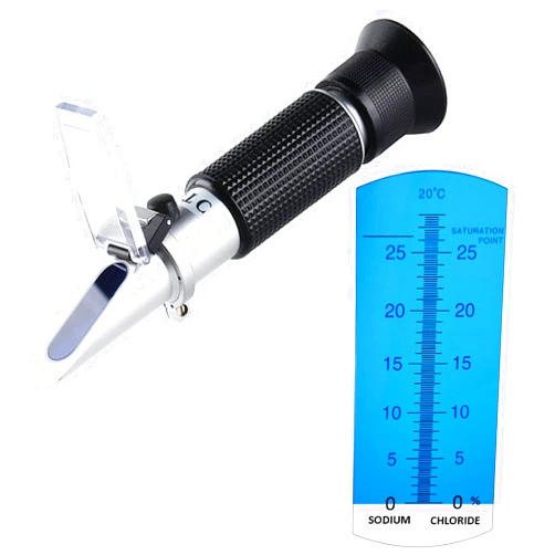 Hallocool Salinity Refractometer 0~28% for Measuring Sodium Chloride Content in Brine, Seawater and Industry, Nacl Refractometer Salinometer Brine Refractometer for Pickles Curing Foods Making