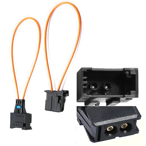 JawGrew 2 PCS Car Loop Fiber Optic Short Circuit Test Ring, Automatic Diagnostic Cable Tool with Female and Male Adapters, Audio Restoration Fiber Optic Test Ring, Universal for Cars (Black & Orange)