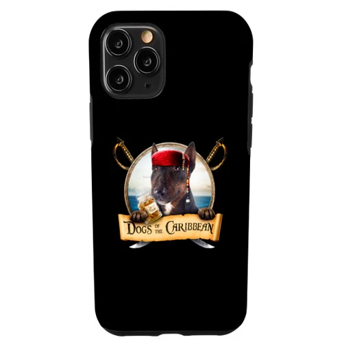 Funny Pirate Dog costume for Halloween & Christmas iPhone 11 Pro Dogs of the Caribbean - Cute Tromed Bull Terrier Case