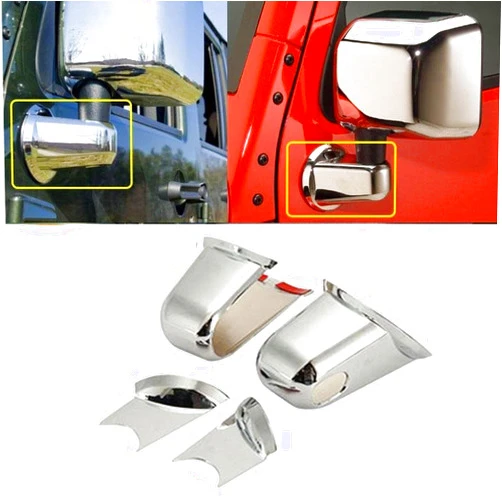 SanguineSunny Sunny ABS Chrome Plated Side Mirror Arm Covers Trim for 2007-2015 Wrangler JK