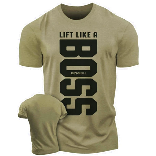 Gymish Lifestyle Lift Like a Boss Workout Shirts for Men, Gym Workout T-Shirt