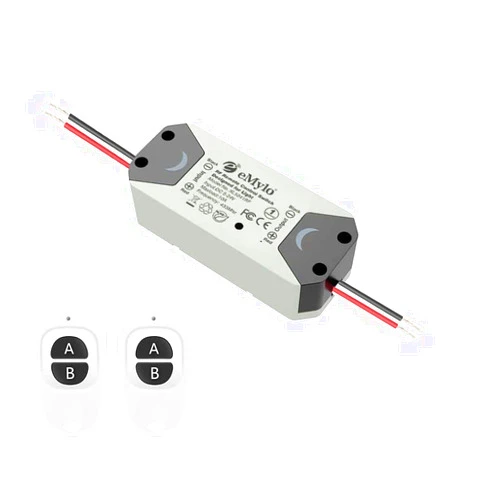 Yasorn Smart RF Relay Switch eMylo Wireless Remote Control Switch DC 12V RF Receiver 433Mhz Relay Module Home Automation with Two Transmitters One 1-Channel 1Pack