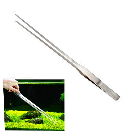 BinaryABC Aquarium Tweezers,Stainless Steel Feeding Straight Tweezer 27cm