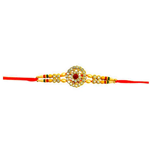 Khandekar (with device of K) Khandekar Star Shape Beads Studded Rakhi for Brothers, Indian Rakhi Thread, Rakhi Bracelet for Brother, Fancy Rakhi Gift for Bhabhi, Sister - 1 Pcs, Multicolor