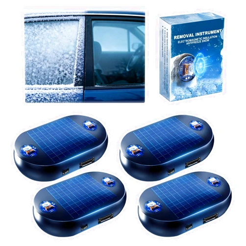 Generic 4Pcs Electromagnetic Snow Removal, Anti-Freeze Electromagnetic Car Snow Removal Device, Electromagnetic Wave Anti Freezing and Snow Removal Device, Potable Snow Removal Device