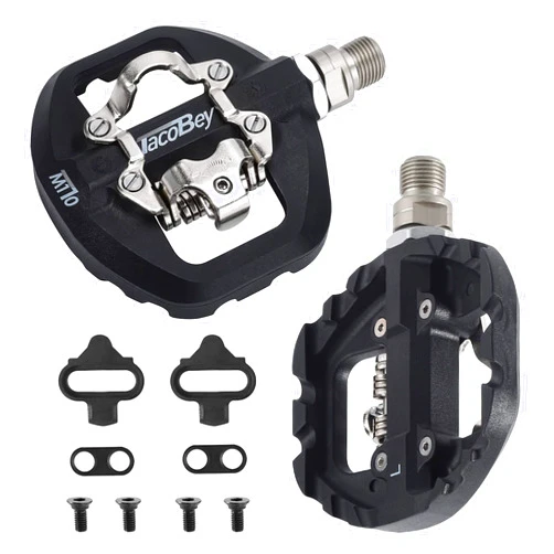 Litark Spin MTB Bike Pedals Dual Platform Compatible with Shimano SPD Mountain Clipless Pedals/Look Delta Peloton, Indoor Exercise Bicycle Pedals,Nylon Fiber Bicycle Pedals (M110)