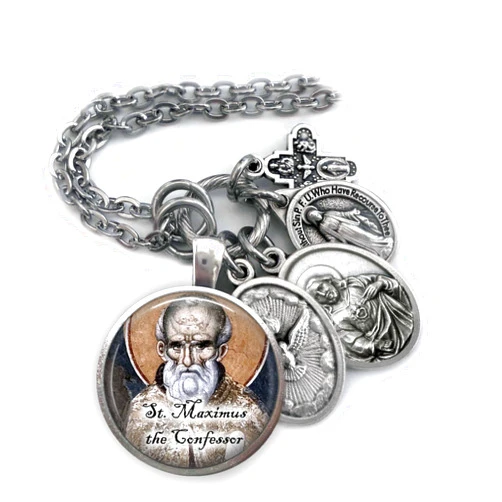 Handmade St. Maximus The Confessor Keychain, Necklace or Clip, Patron Saint Confirmation Gift